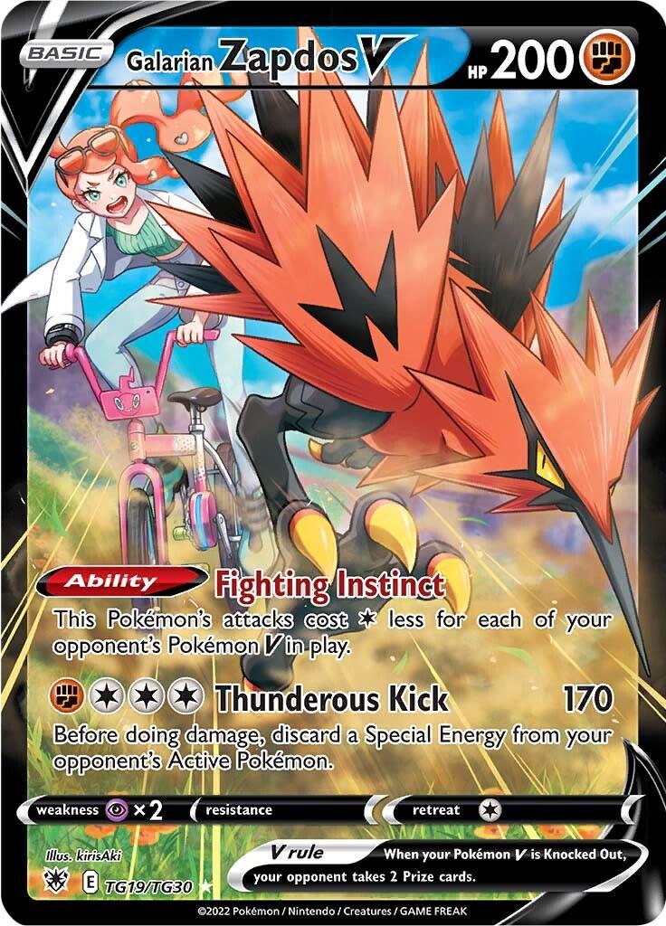 Astral Radiance Galarian Zapdos V Pokémon card